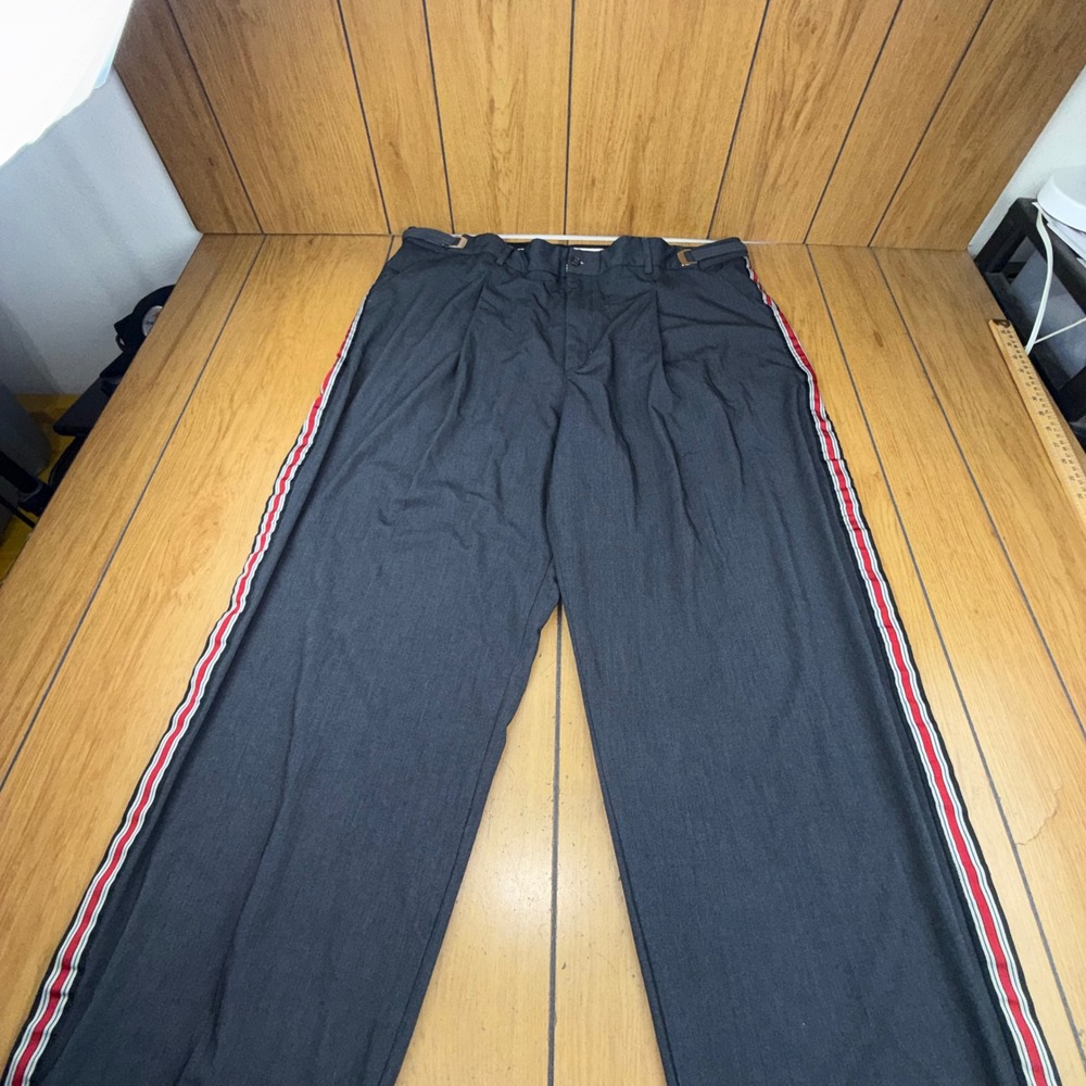 VTG Disney Worldwide Services Gray Striped Uniform Pants 42/44x32 Bus driver